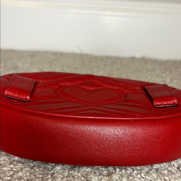 Gucci Red Mini Belt Bag with Gold Logo - Picture 6 of 13